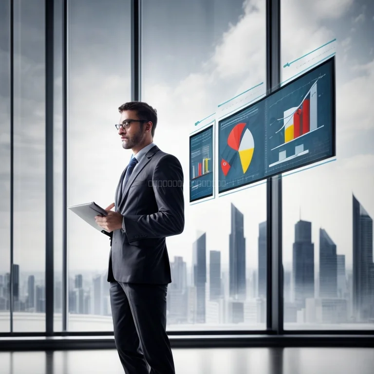 Leader analyzing economic data in training session